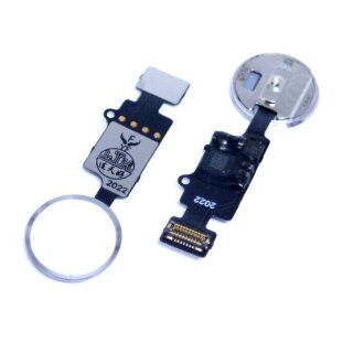 Handywest Kompatibel für iPhone 7 Plus Home Button Flex Knopf Touch ID Sensor Flexcable Weiß-Silber 821-00912-02