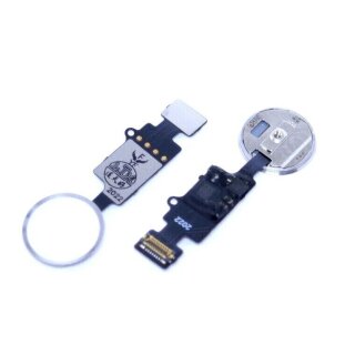 Handywest Kompatibel f&uuml;r iPhone 8 Plus Home Button Flex Knopf Touch ID Finger Sensor Silver 821-01096-03