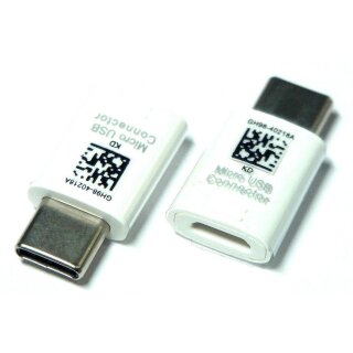 handywest Kompatibel 2X Adapter Weiß USB 3.1 Type-C Stecker auf Micro USB Buchse Konverter USB Adapter