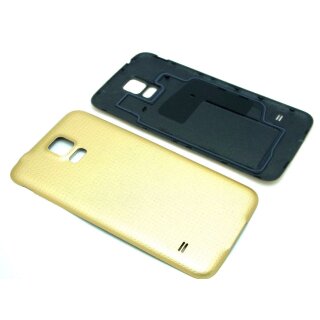 Kompatibel für Samsung Galaxy S5 G900F S5 Neo G903F LTE Akkudeckel Backcover Rückseite Gold