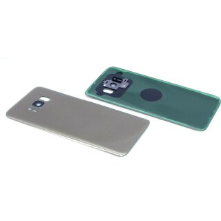 handywest Kompatibel für Samsung Galaxy S8 SM-G950F Gold Akkudeckel Backcover Rückseite inkl Kleber Rückschale Hosing Cover inkl Kamera Camera Glas Mit Klebefolie Streifen Adhesive
