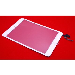 iPad Mini 3 A1599 A1600 Touchscreen Digitizer Frontscheibe Home Button flex Wei&szlig;