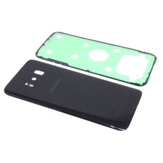 Samsung Galaxy S8 SM-G950FD G950 Akkudeckel Backcover Deckel Kameraglas Kleber Schwarz