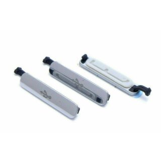 3X Passend für Samsung Galaxy S5 SM-G900F Ladebuchse USB Abdeckung Kappe Silver