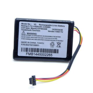 Original TomTom V3 Akku Betterie für TomTom ONE XL / ONE V2 / V3 / 3,7V 820mAh