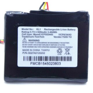Original TOMTOM Z1230 4EN52 Akku Batterie KL1 3,7V 920mAh KL1 4EN5.001.04