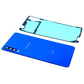 Original Samsung Galaxy A7 2018 Duos SM-A750F Akkudeckel Cover Kameraglas Kleber Blau