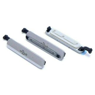 handywest 3X Kompatibel für Samsung Galaxy S5 SM-G900F G900F Ladebuchse USB Abdeckung Deckel Kappe Cover Staub Schutz Kappe Staubschutzdeckel Dichtungskappe Dichtung Charging Cap Silver