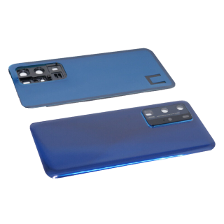 für Huawei P40 Pro Akkudeckel Backcover Rück Deckel Kameraglas mit Kleber Blau