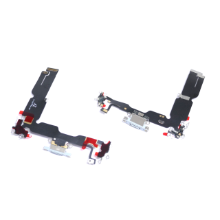 Ersatz für iPhone 15 Plus A2847 Ladebuchse Flex Mikrofon USB Dock Connector Weiß