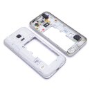Samsung Galaxy S5 Mini G800 Mittelrahmen Cover Middleframe Gehäuse Housing Silve