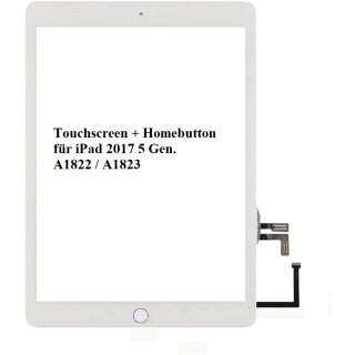 für iPad 5 Gen. 2017 A1822 A1823 Touchscreen Digitizer + Homebutton Flex Kleber
