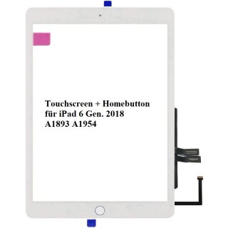 Touchscreen für iPad 6 Gen. 2018 9.7" A1893 A1954 Digitizer Homebutton + Kleber