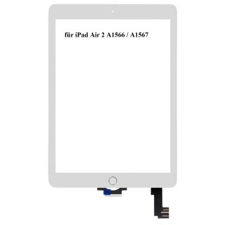 für iPad Air 2 A1566 / A1567 Touchscreen Digitizer inkl Homebutton Flex + Kleber