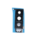Huawei P30 Kamera Glas Linse Camera mit Rahmen Frame Abdeckung inkl Kleber Blau