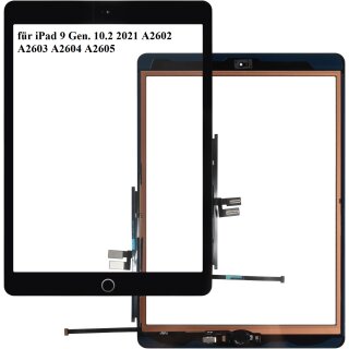 iPad 9 Gen. 10.2 2021 Touchscreen Digitizer A2602 A2603 A2604 A2605 Schwarz
