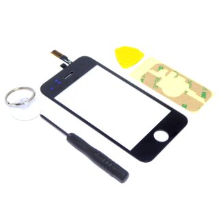 für Apple iPhone 3GS GS Touchscreen Glas Scheibe Touch Digitizer inkl Kleber Set