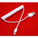 USB Daten Ladekabel Spiral f&uuml;r iPhone 5S 6 6S 7 8 X...