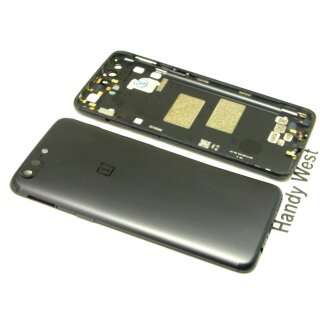 OnePlus 5 A5000 Akkudeckel Geh&auml;use Backcover Cover Housing Kamera Glas Black