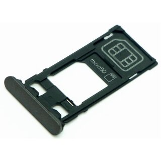 Handywest Kompatibel mit Sony Xperia X F5121 Sim Karte Karten Simkarte Halter Halterung Micro SD Memory Tray Slot Sim Holder Black / Schwarz